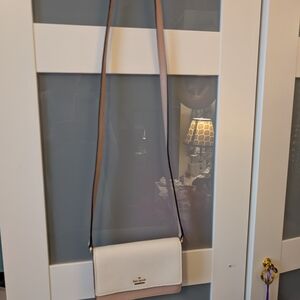 Kate Spade Elegant White and Tan Crossbody Bag